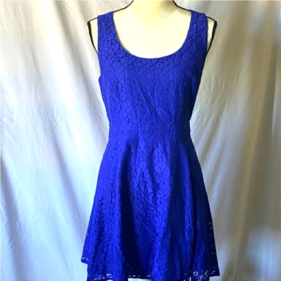 NWT Aeropostale Royal Blue Lace Dress - Picture 1 of 8
